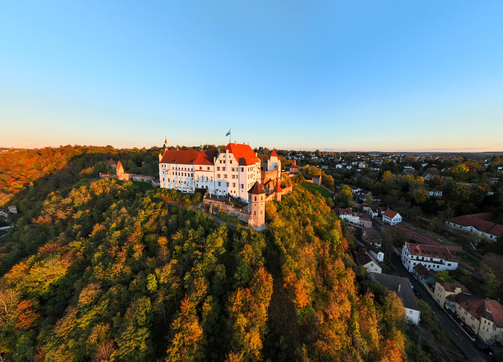 Luftaufnahme der Burg Trausnitz in Landshut © Bayerische Schlösserverwaltung/kreativ-instinkt.de